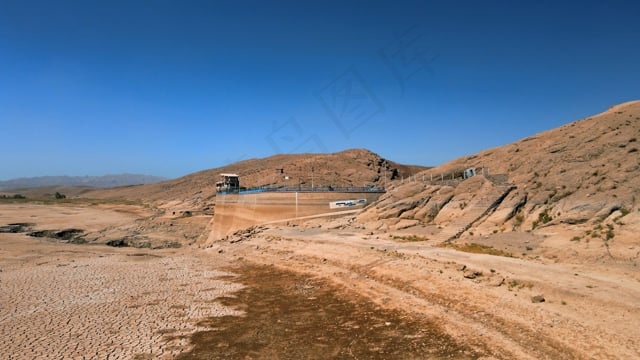 坝, 干旱, 历史的, 景观