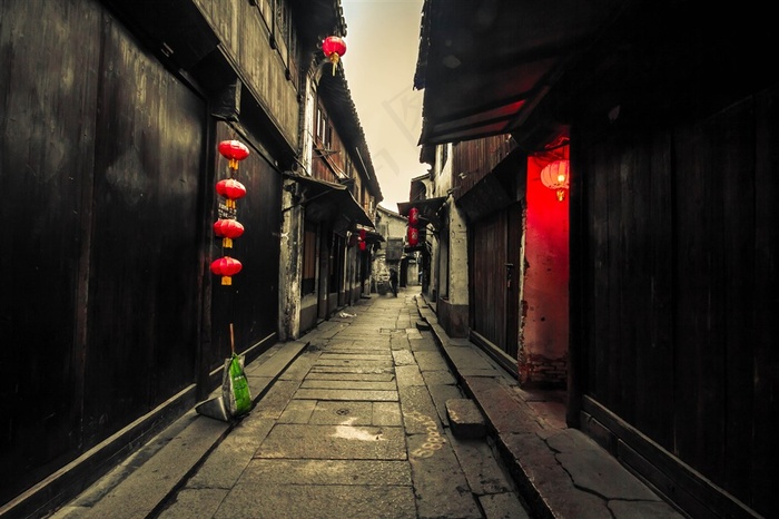 浙江西塘古镇风景摄影图