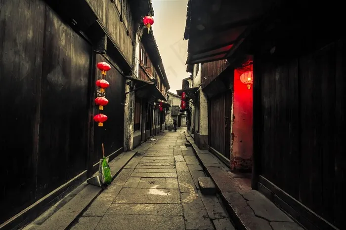 浙江西塘古镇风景摄影图