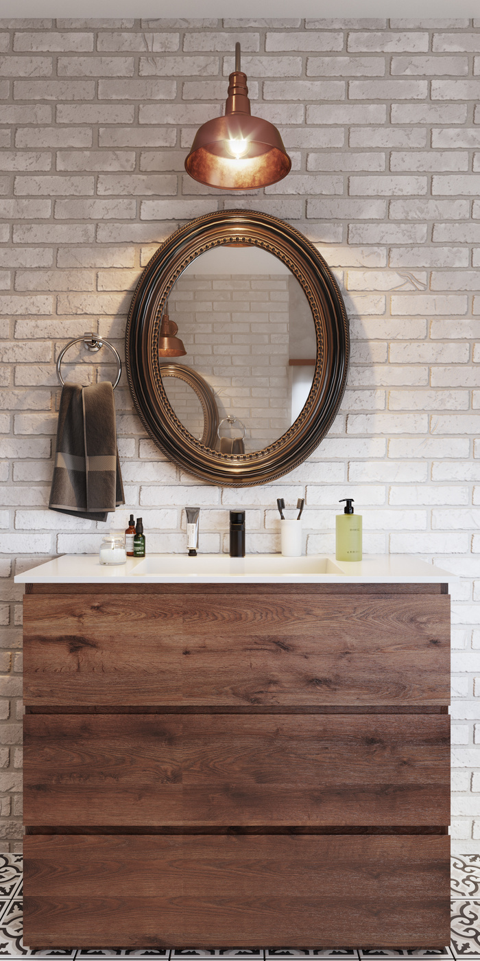 浴室现代简约风格特写场景近景(17)复古镜子