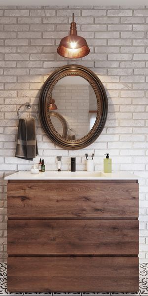 浴室现代简约风格特写场景近景(17)复古镜子