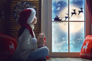 圣诞节装饰窗户门冬天新年装饰室内外场景(71)