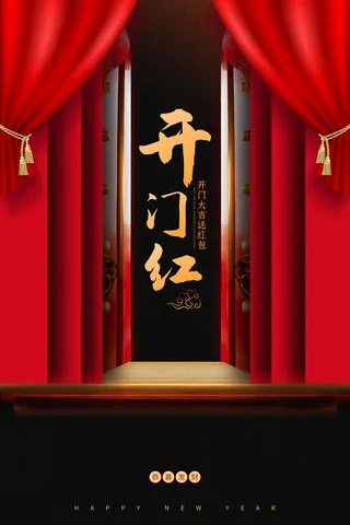 开工大吉开门红海报模板