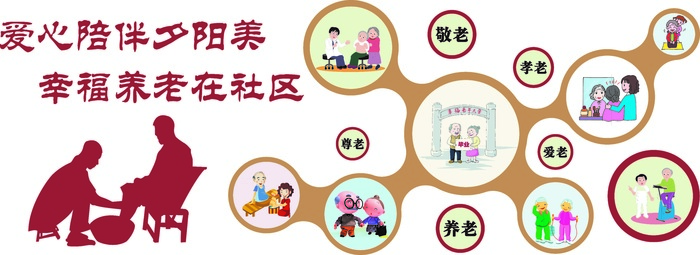 养老文化墙1cdr矢量模版下载