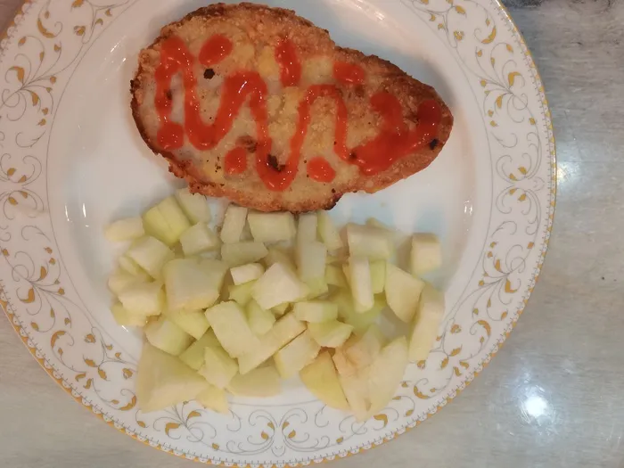 咔吱脆鸡排脆皮鸡排番茄酱菜品菜谱实拍图片