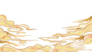 中国风国潮祥云插画手绘云彩图案海报云层装饰背景PSD设计素材