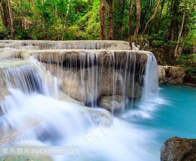 高清山水瀑布风景图片