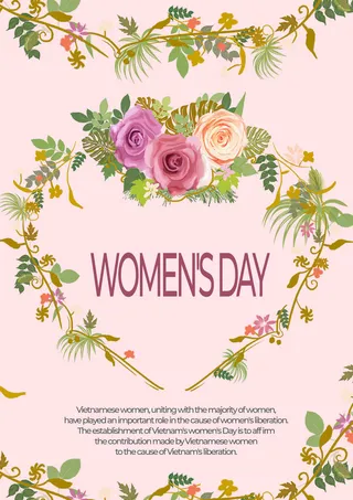 妇女节女人节花卉海报