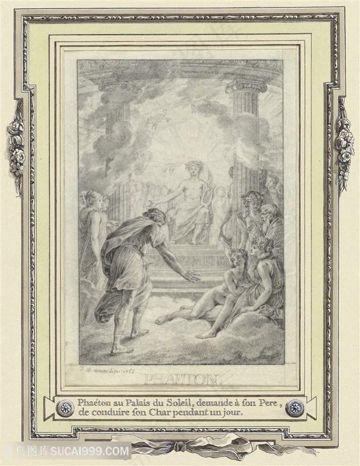 素描人物唯美建筑装饰画手绘插画