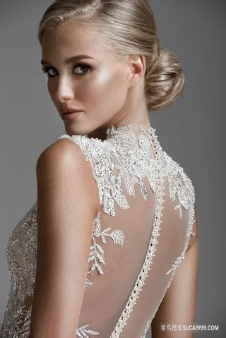 镂空婚纱礼服美女高清素材