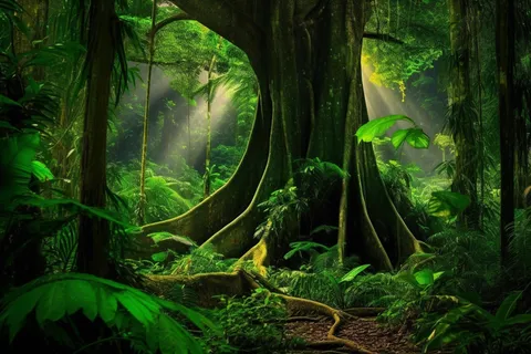 热带雨林丛林大自然风光摄影图