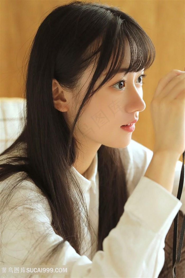 超清*清纯美女侧脸写真