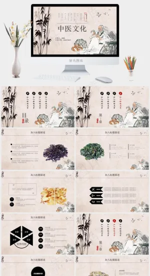 中药中医治病PPT模板ppt模版预览图