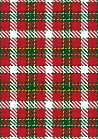 圣诞节色系红白绿格子布