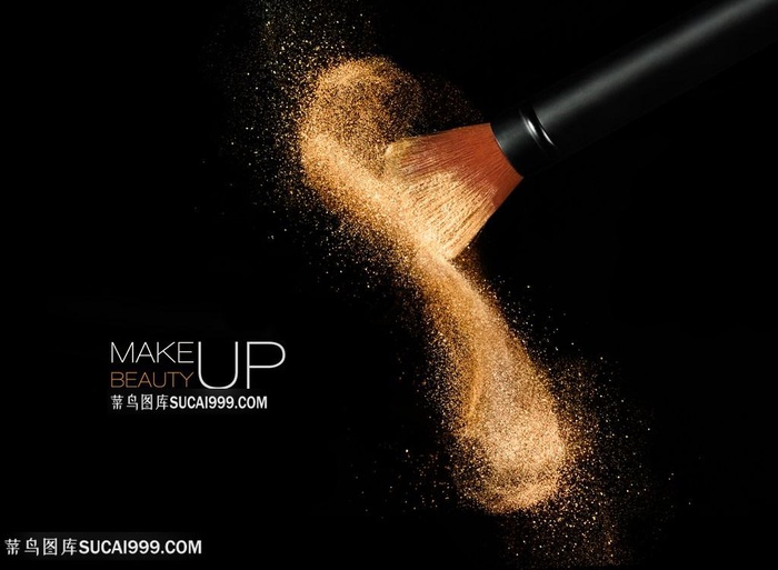 美容彩色化妆笔笔刷高清图片