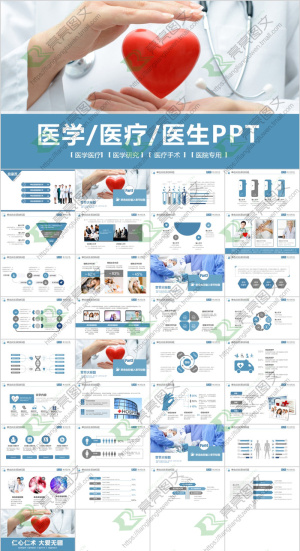 医疗护理动态精美ppt模板(1)预览图