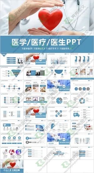 医疗护理动态精美ppt模板(1)预览图