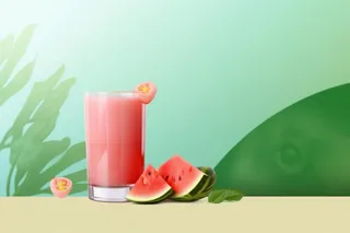 清新莲花夏日饮料西瓜汁背景