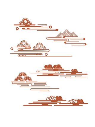 中国风古典式线条祥云纹底纹图案纹理装饰背景素材AI素材