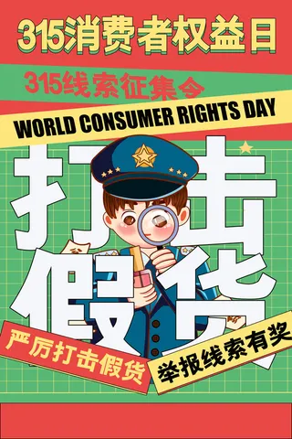 简约315消费者权益日海报