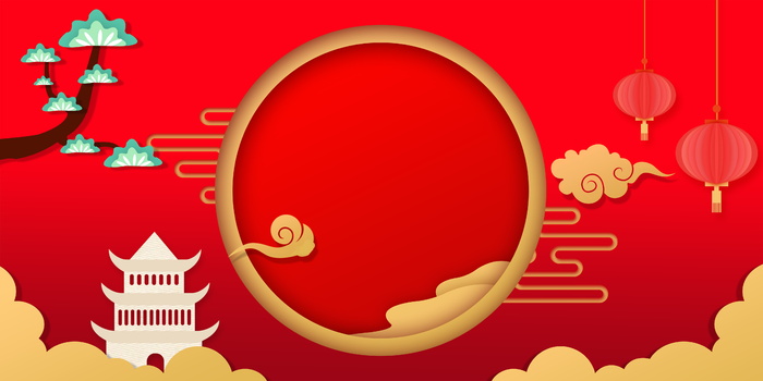 2022虎年新年春节卡通模板喜庆节日背景