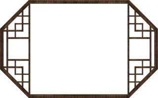 木质古风窗户素材免扣