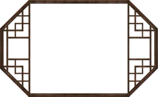 木质古风窗户素材免扣