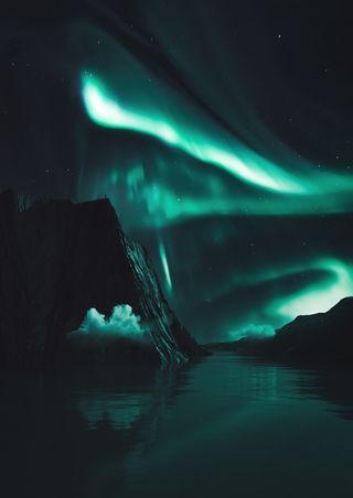 绿色极光壁纸图片