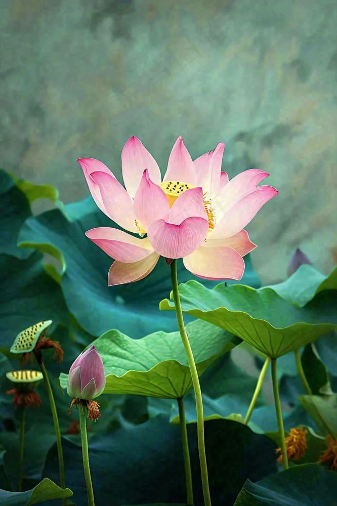 中国风夏日荷花荷叶大气特写摄影，大暑小暑夏至摄影图(896x1344)