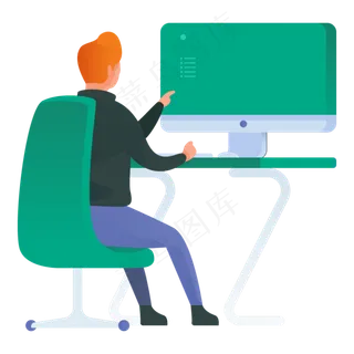 打电脑人物免抠图