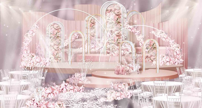 浪漫粉色婚礼效果图