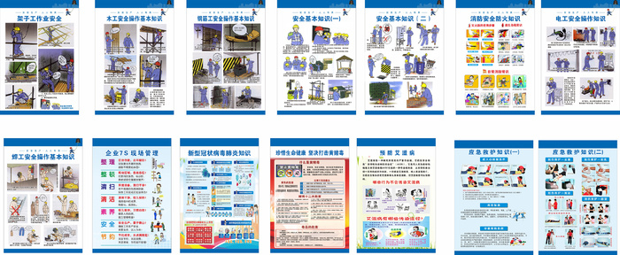 工地施工安全宣传画cdr矢量模版下载