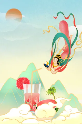 中式古典国潮来袭海报展板宣传背景图PSD设计PS模板素材