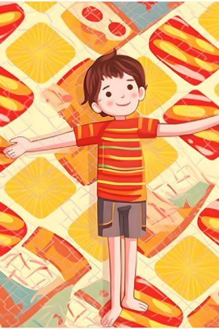 夏日躺着休息的男孩炎热海报素材背景