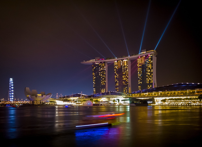高清唯美城市夜景江边夜景