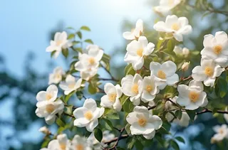 白色的花朵近景聚焦拍摄摄影图