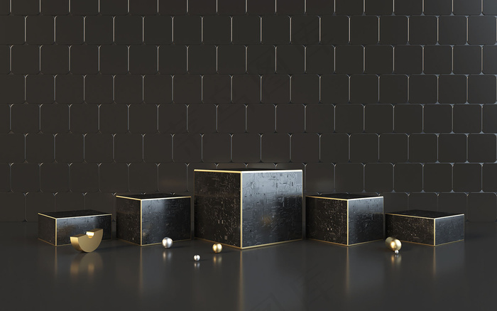 C4D电商场景模型渲染背景