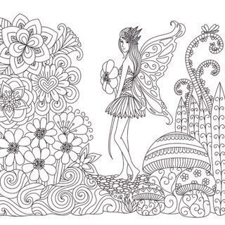 浪漫童话城堡手绘黑白线描线稿