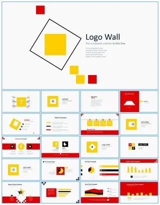 方块主义扁平化简约大气工作总结报告ppt模板