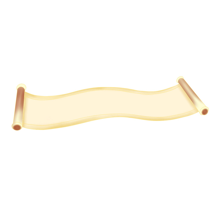 复古中国风卷轴元素手绘画轴文本标题框PSDAI素材模板png免扣图