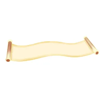 复古中国风卷轴元素手绘画轴文本标题框PSDAI素材模板png免扣图