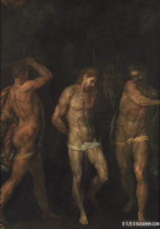 裸体男士油画风景画