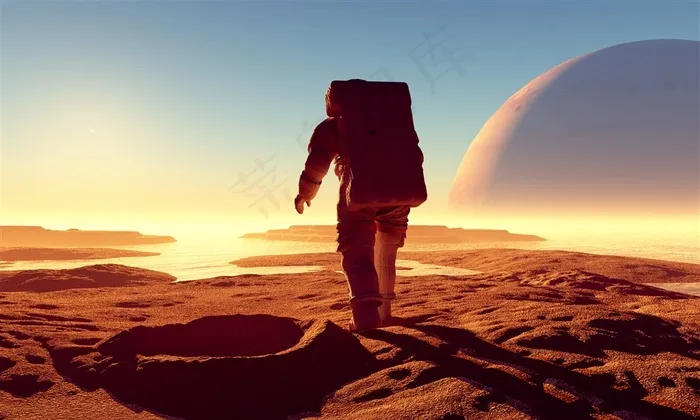 创意宇航员与星球创意高清图