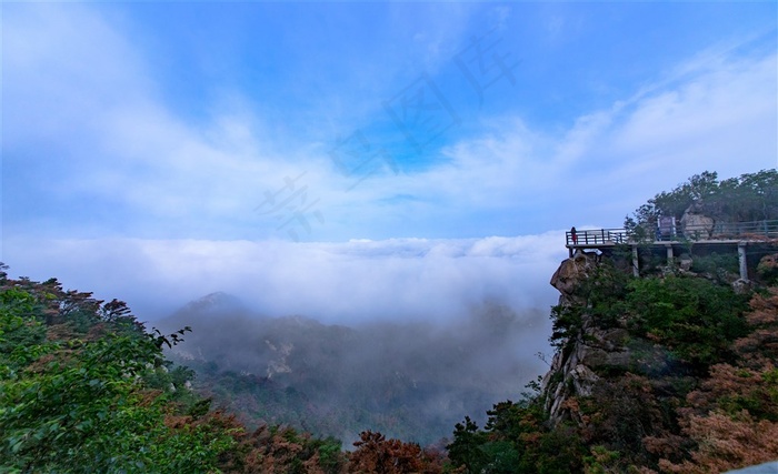 天蒙山云海，江北第一悬崖栈道观沂蒙山云海