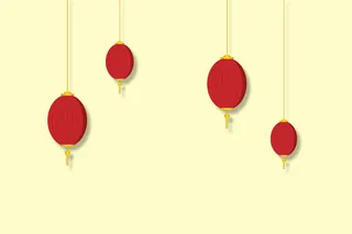 中国风古典传统图案边框纹理祥云灯笼装饰线条PSD背景素材