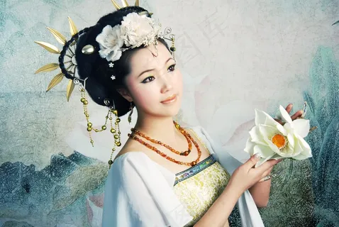 唐装美女图片