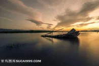 晚霞湖泊美景风景图片