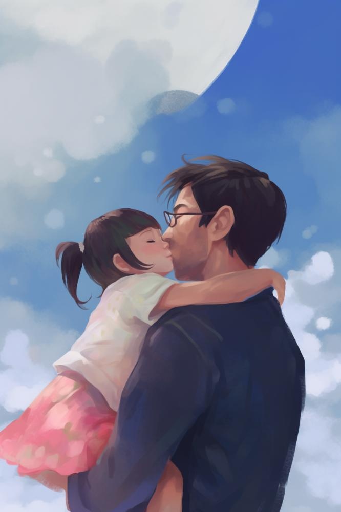 父女温馨背景
