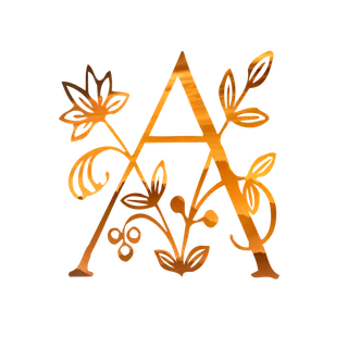 字母A金黄色插画海报