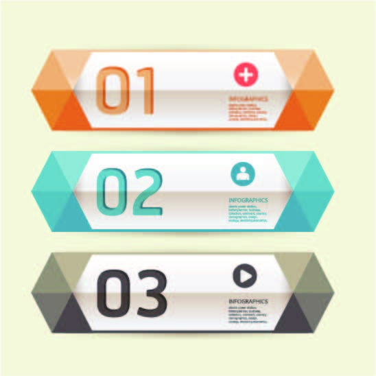 免抠动感箭头数字标签